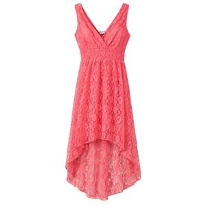 Y2K Vintage Coquette Lace Coral Babydoll  Dress Women Sz M Romantic Balletcore